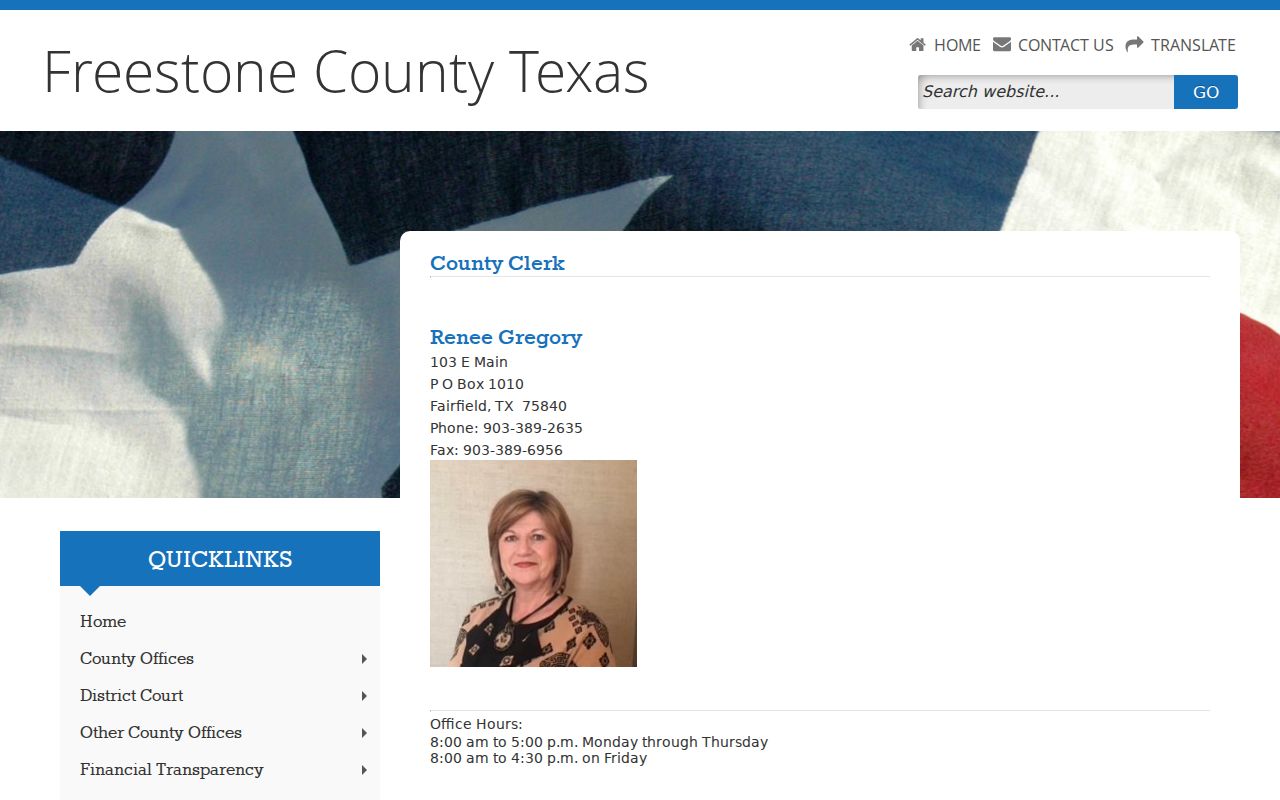 Freestone County court records and County Clerk information